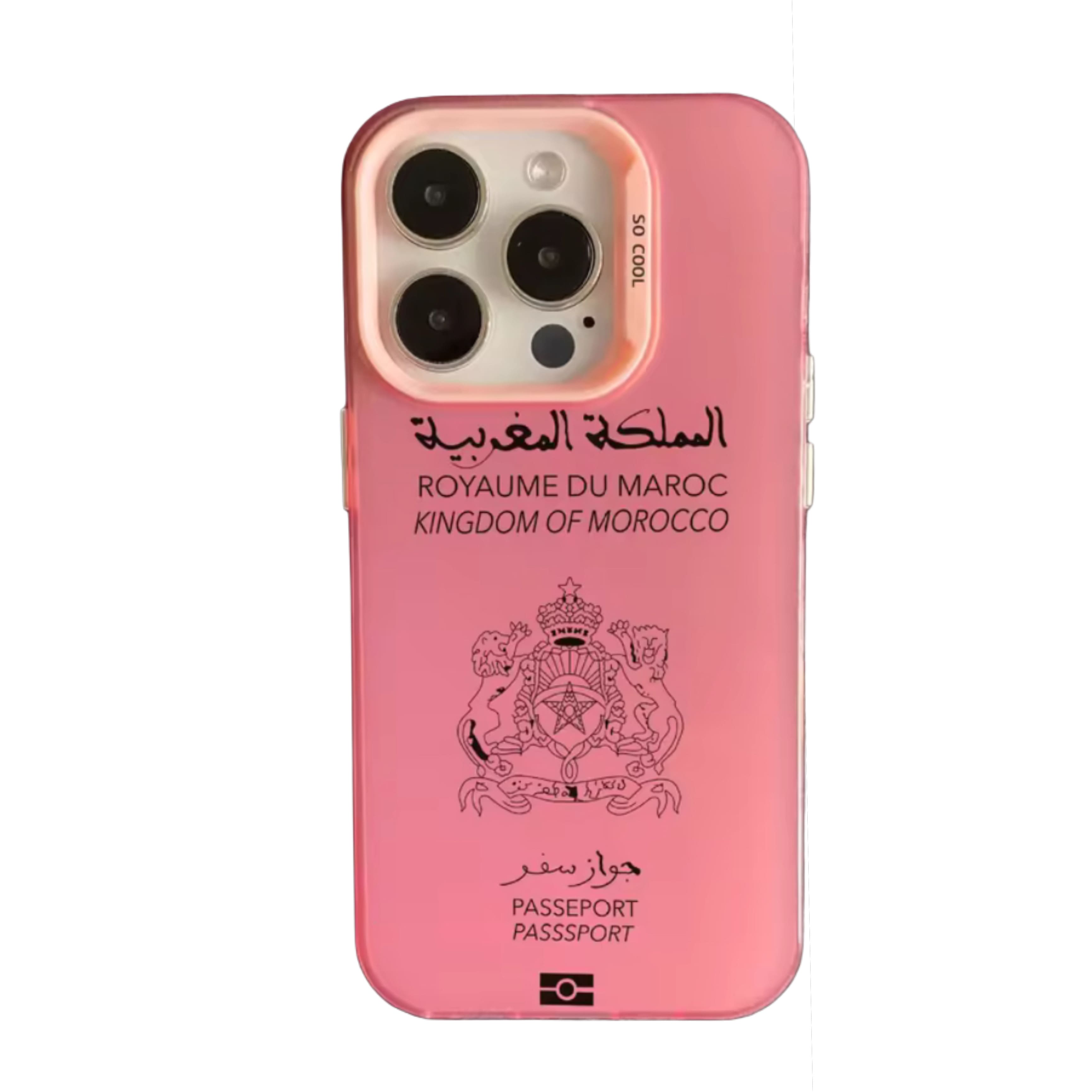 Coque Passeport Maroc - Rose