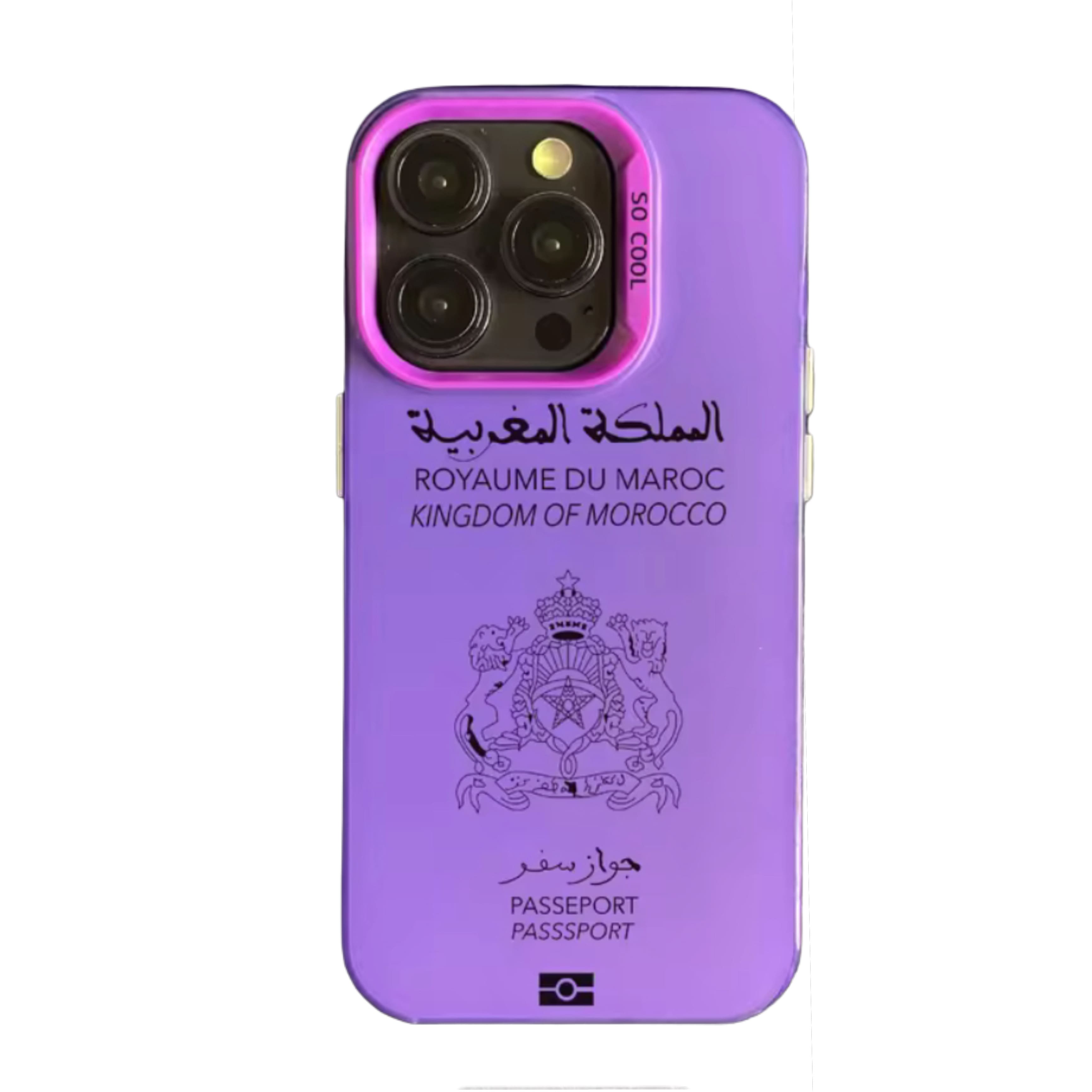 Coque Passeport Maroc - Violet