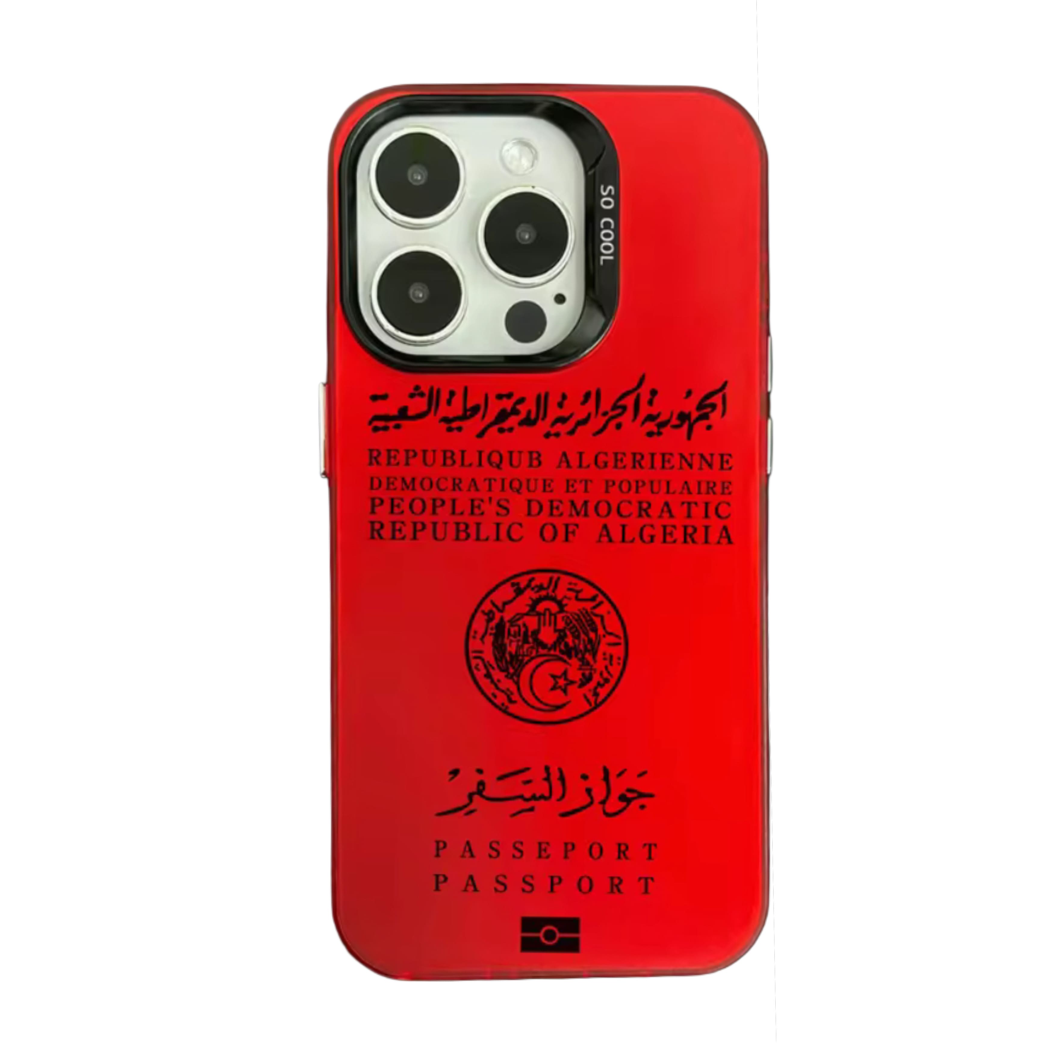 Coque Passeport Algérie - Rouge
