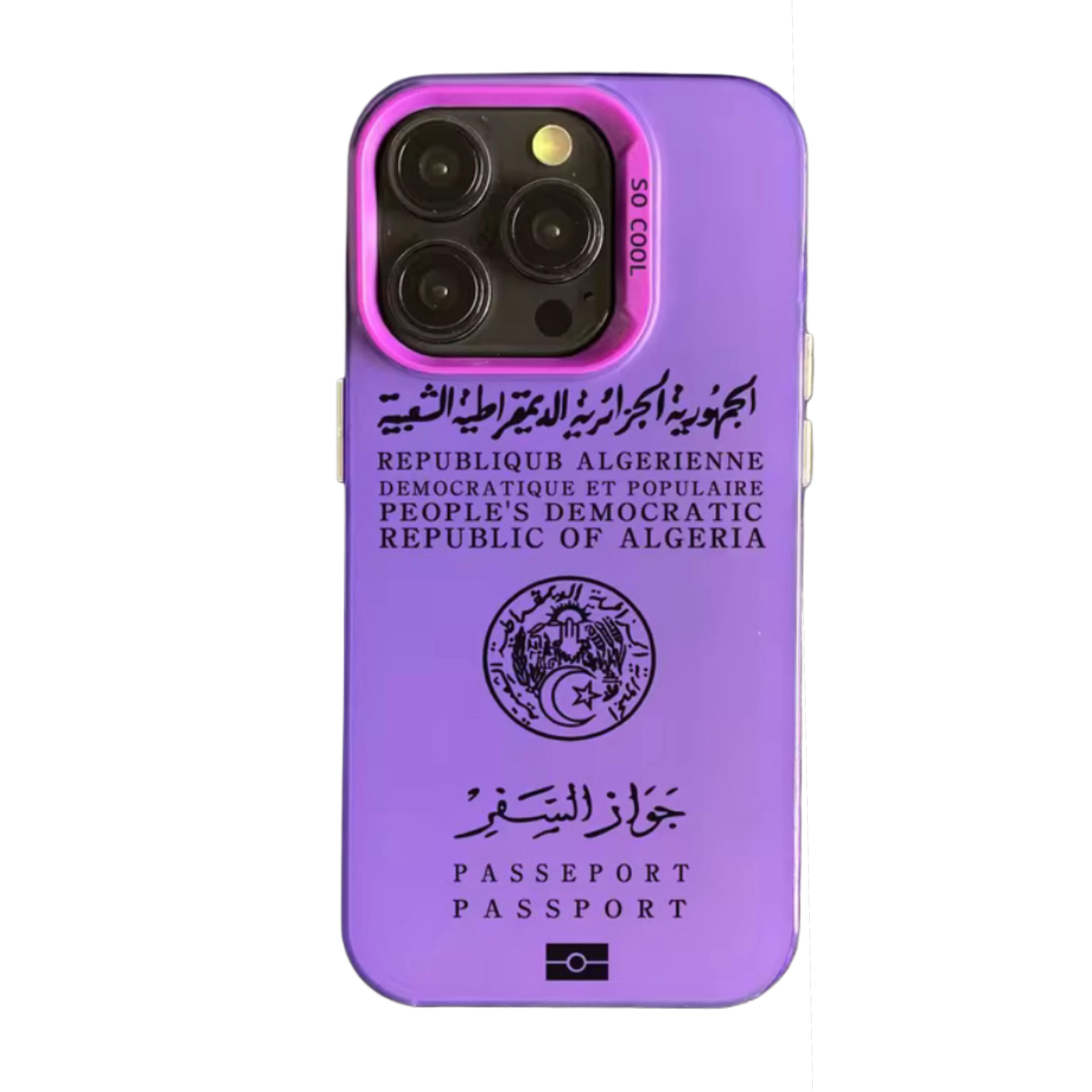 Coque Passeport Algérie - Violet