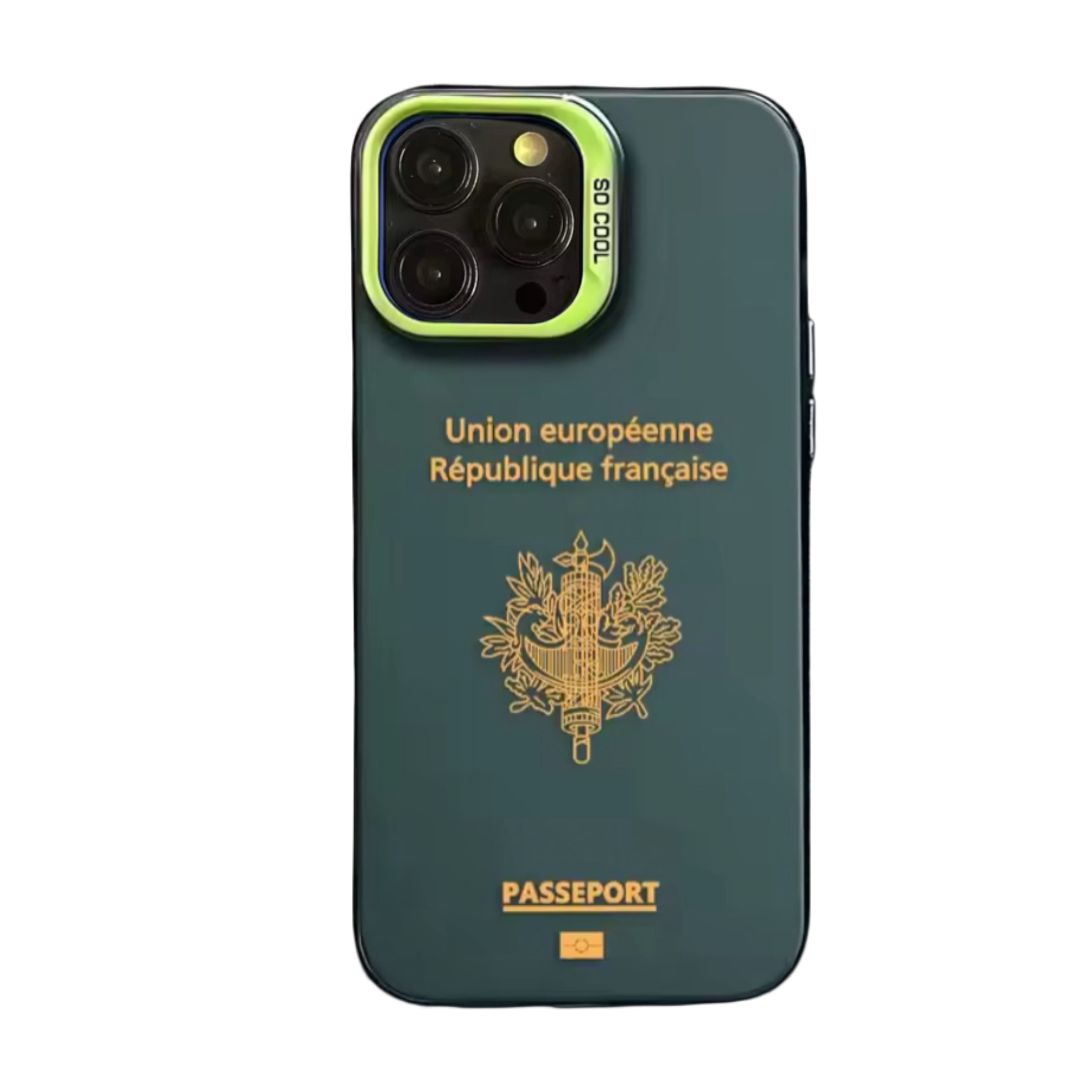 Coque Passeport France - Prestige Vert
