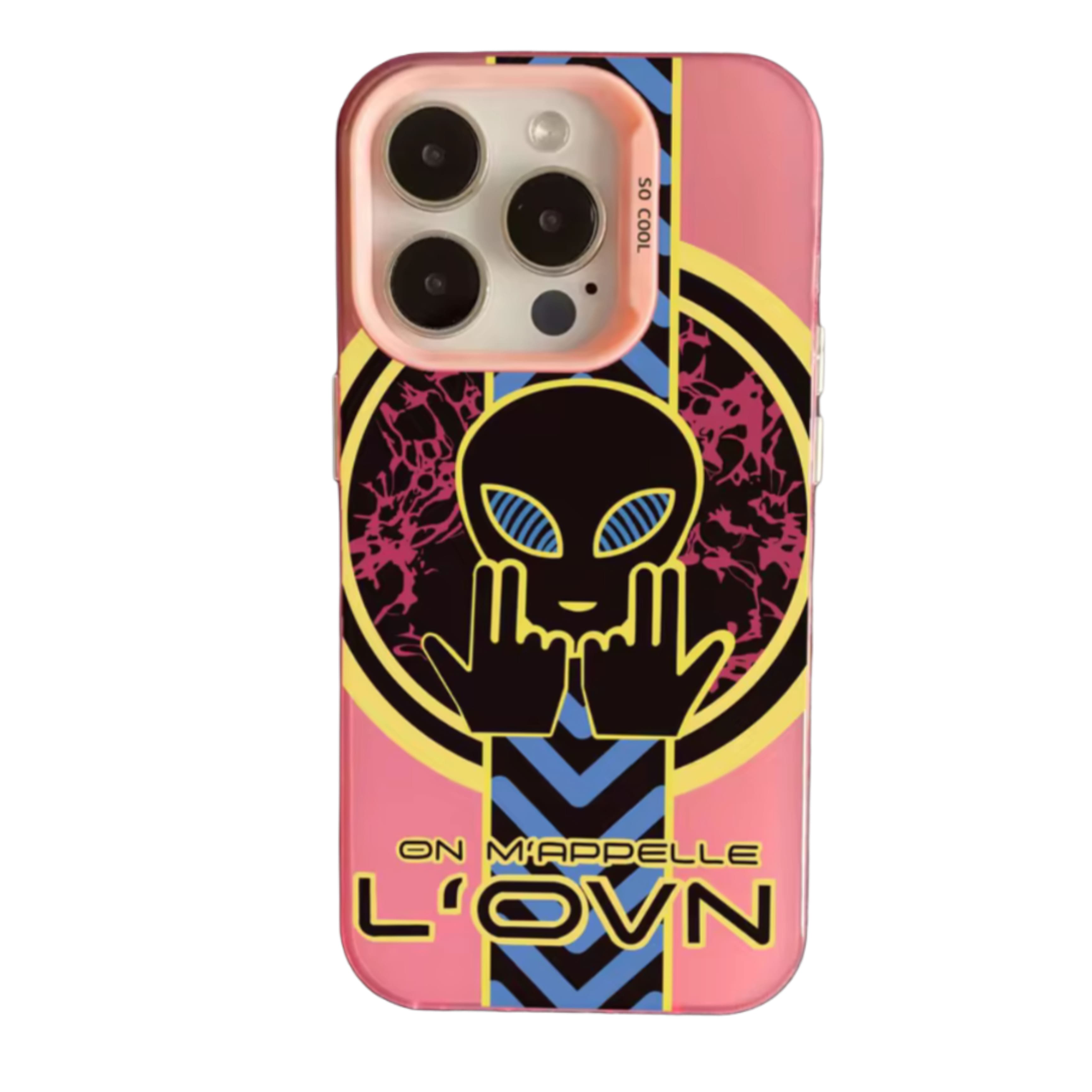 Coque rose Jul "On m'appelle l'ovni" pour iPhone
