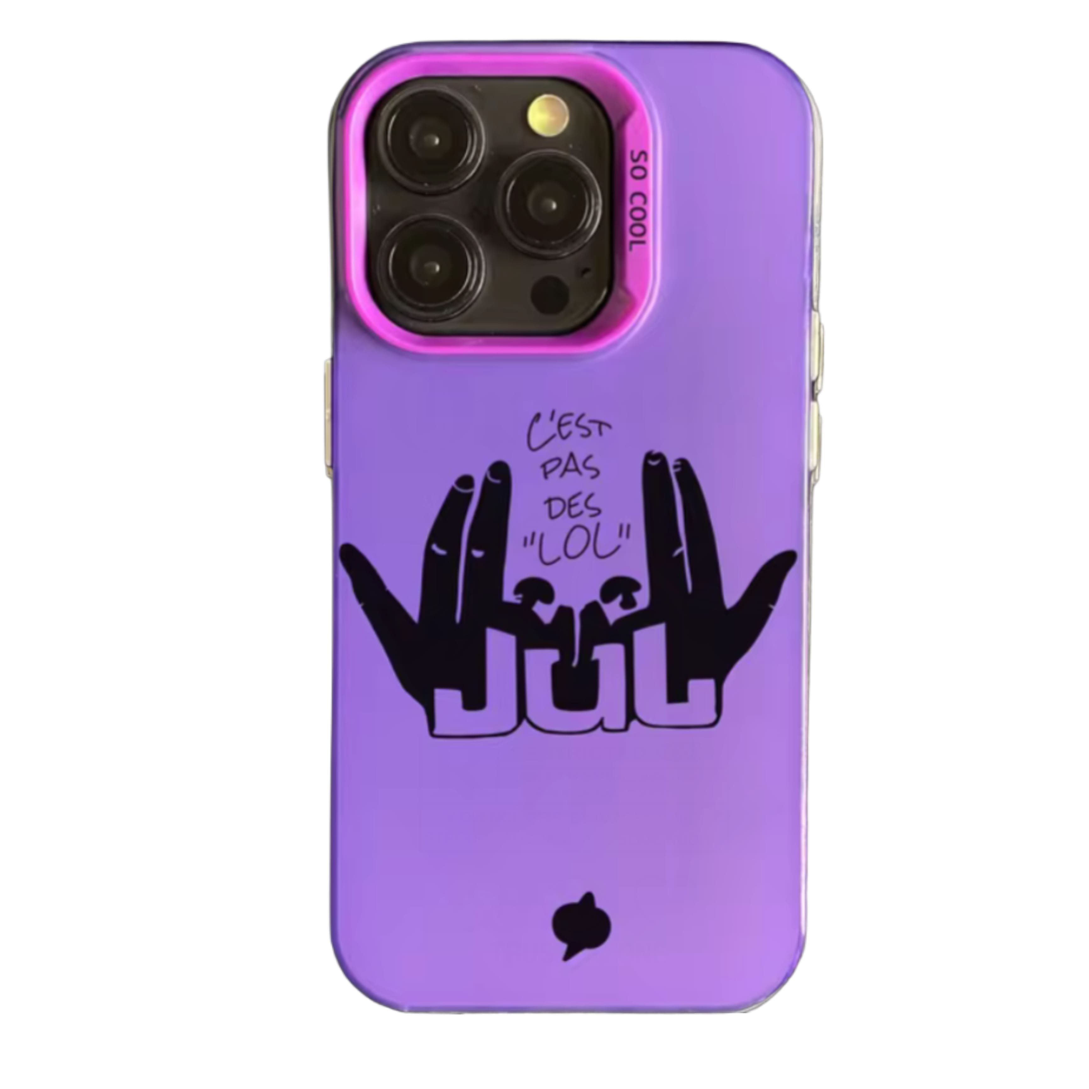 Coque violette Jul "C'est pas de lol" inspiré du célèbre album du rappeur.