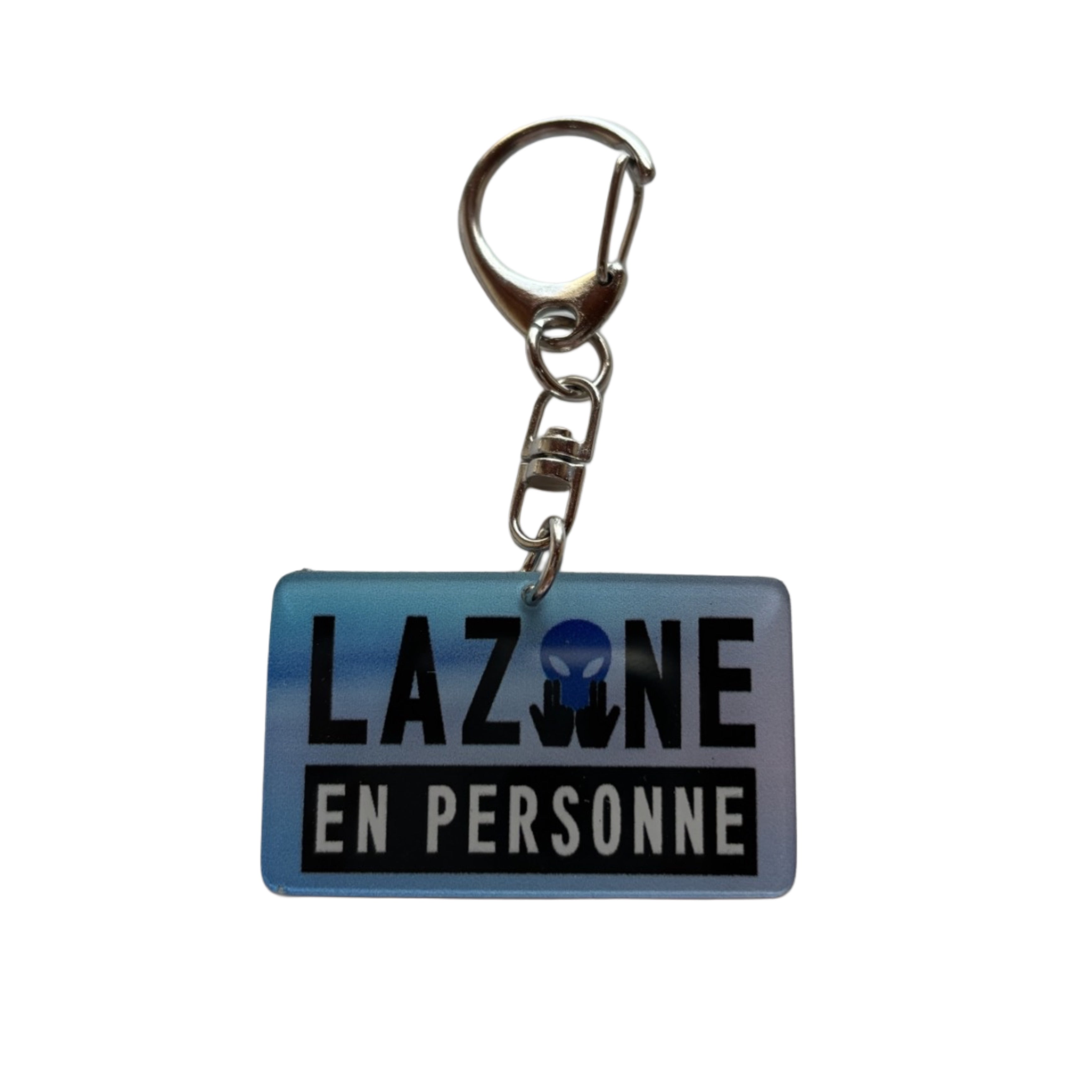 Porte Clé La Zone En Personne - Blanc