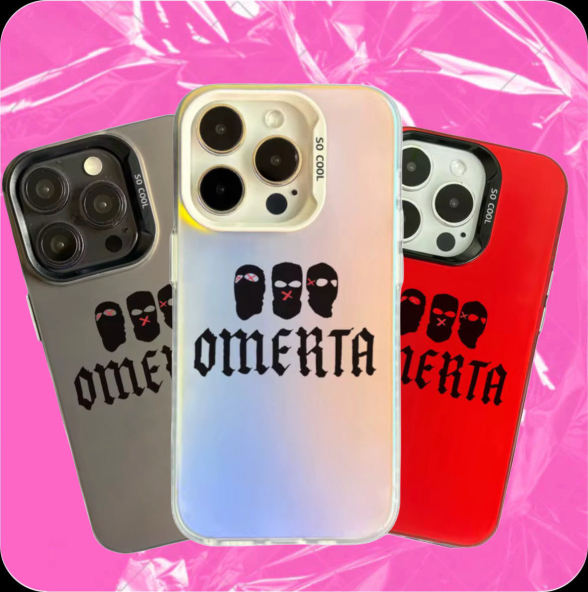 Collection de coque Omerta pour iPhone disponible sur SharkStickers