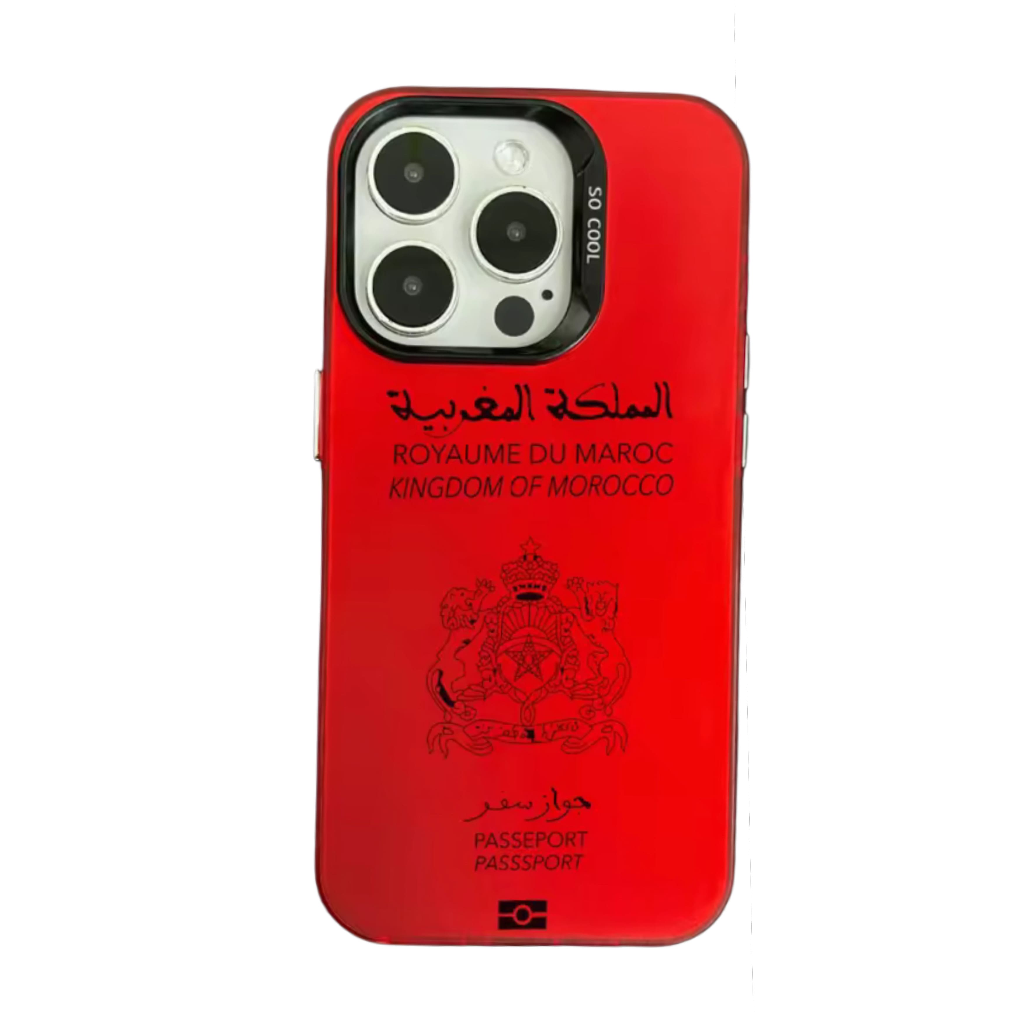 Coque Passeport Maroc - Rouge