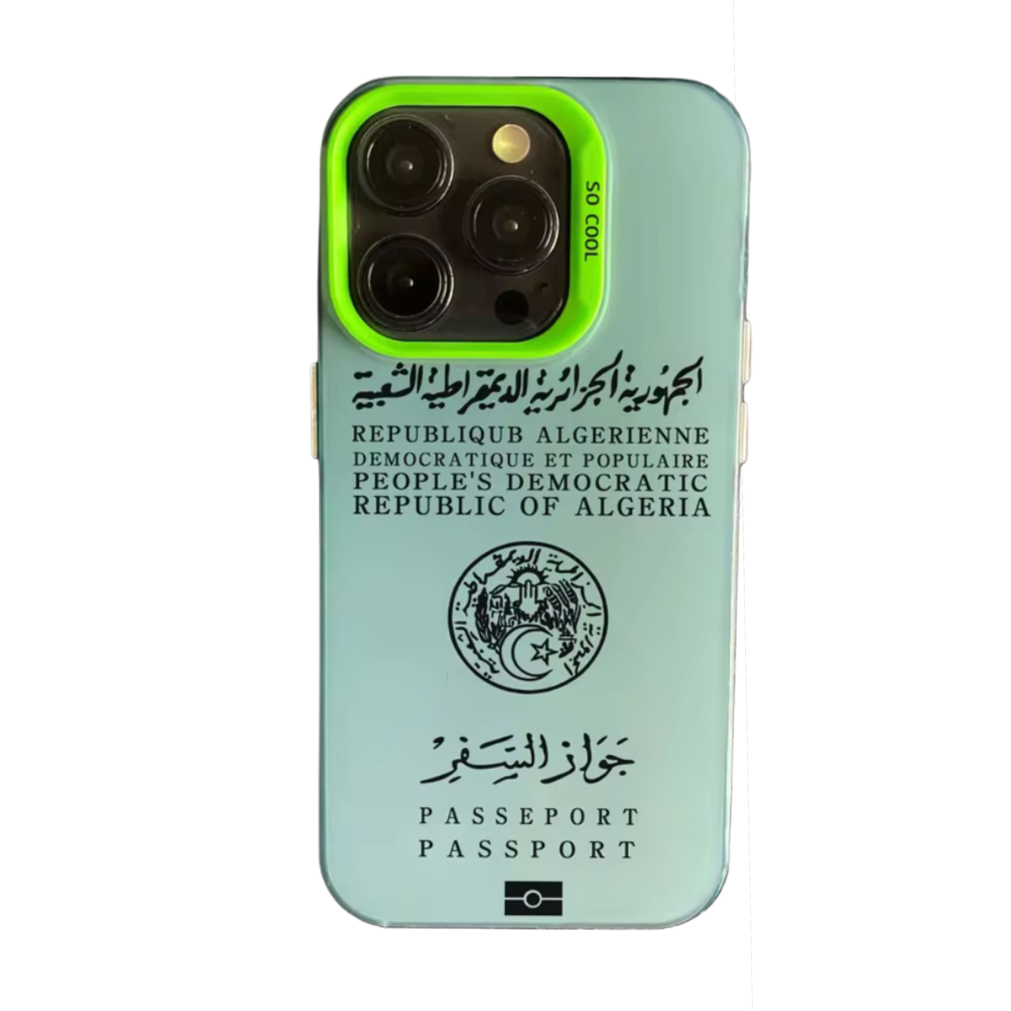 Coque Passeport Algérie - Vert