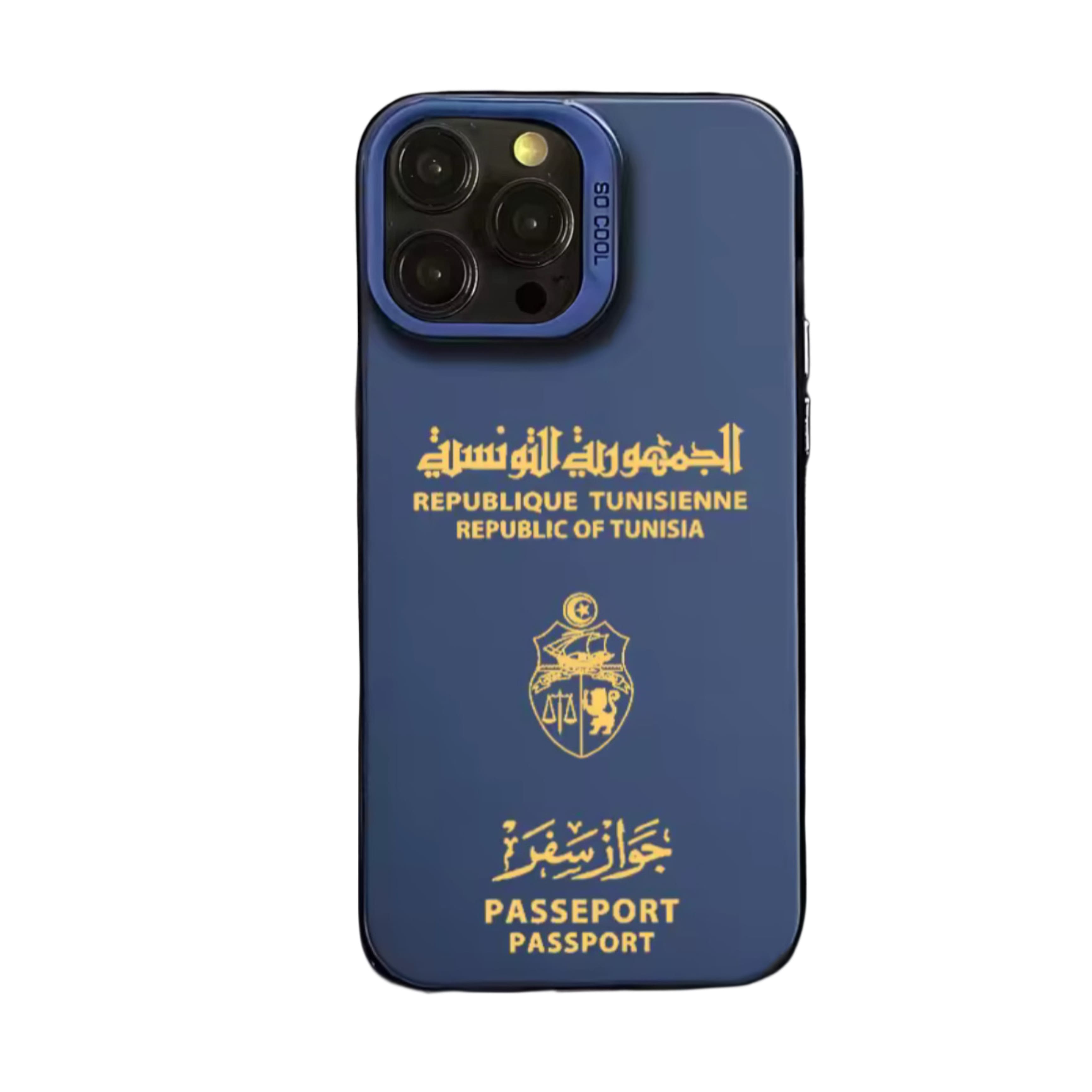 Coque Passeport Tunisie - Prestige Bleu