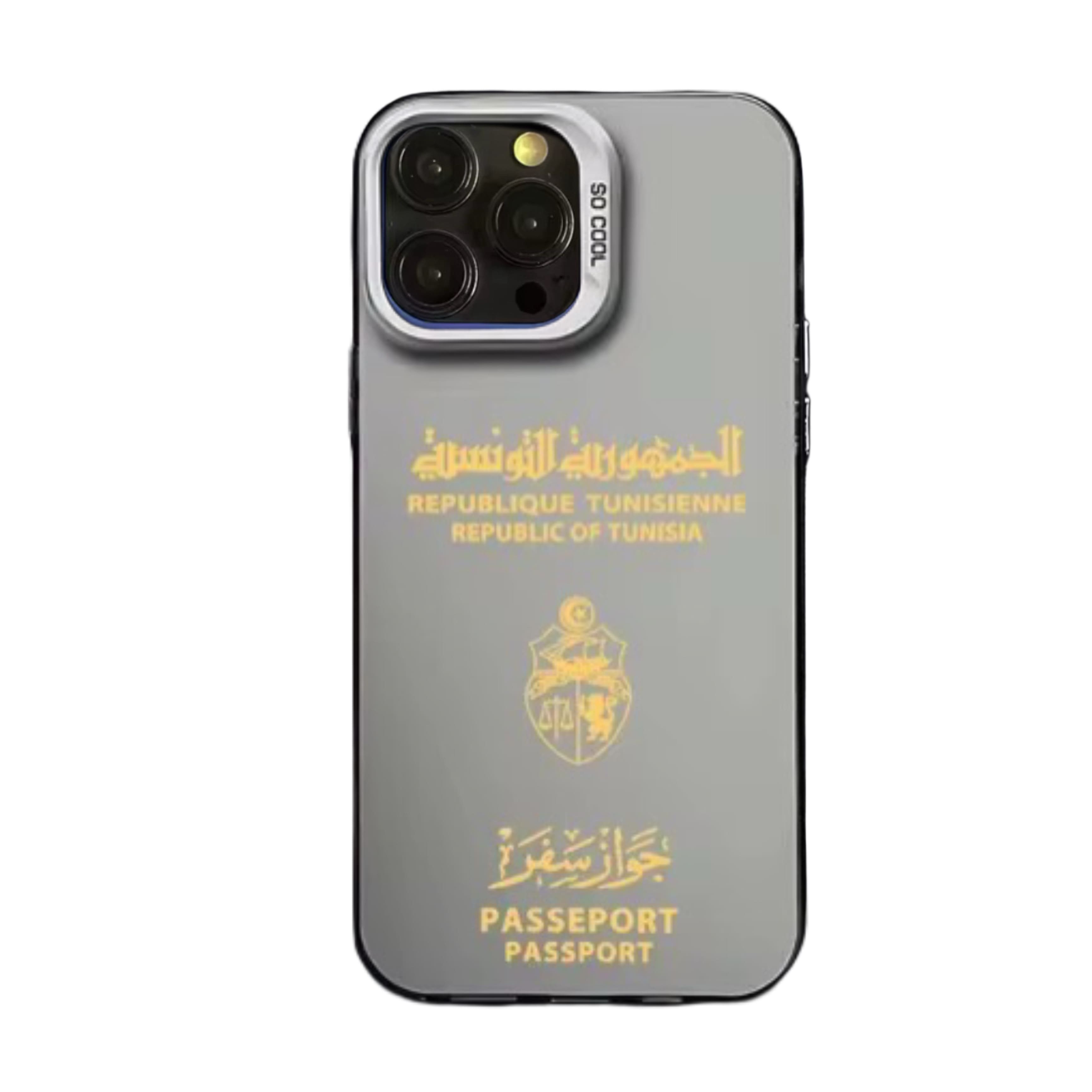 Coque Passeport Tunisie - Prestige Gris