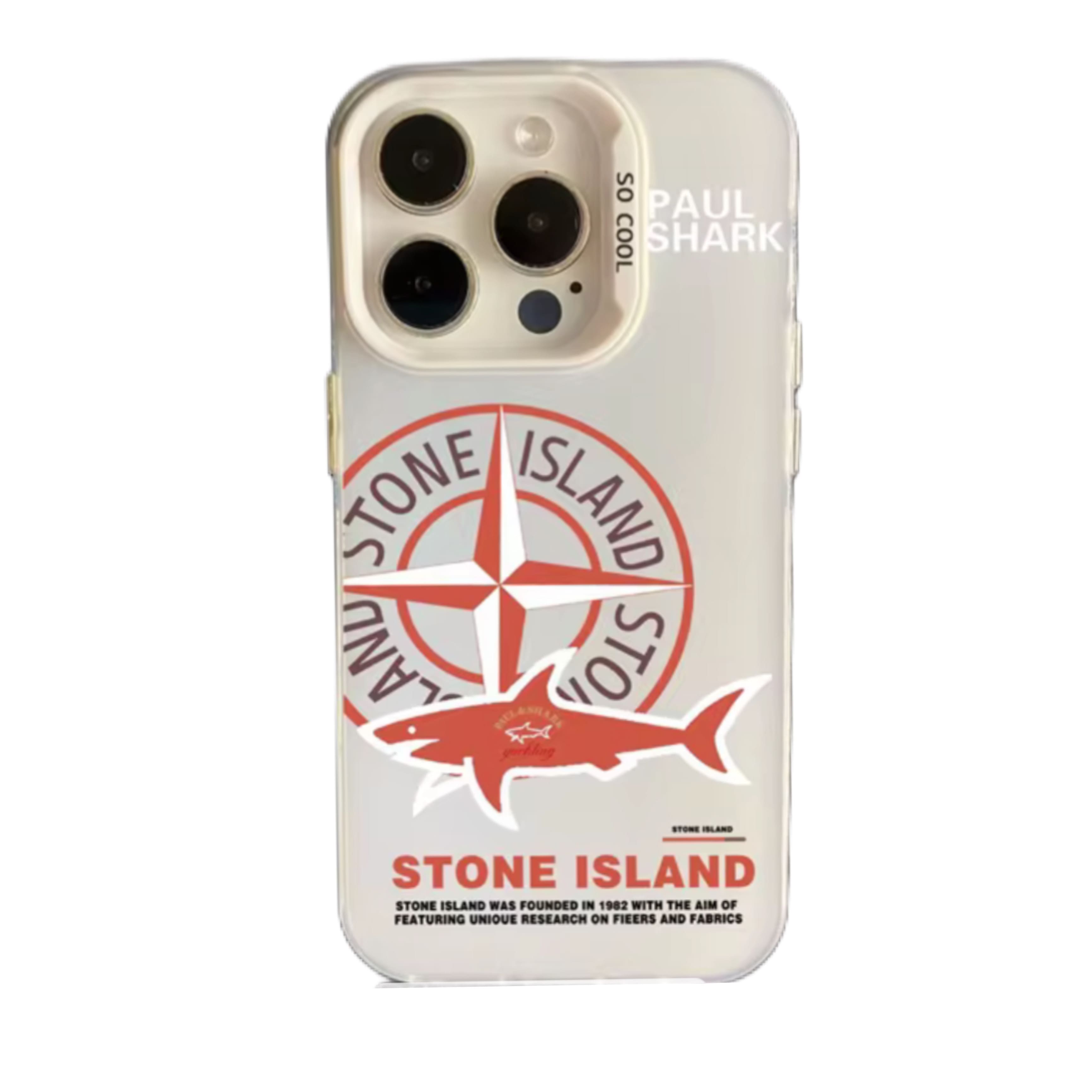 Apportez style et protection à votre iPhone avec la coque Stone Island x Shark Blanc - SharkStickers