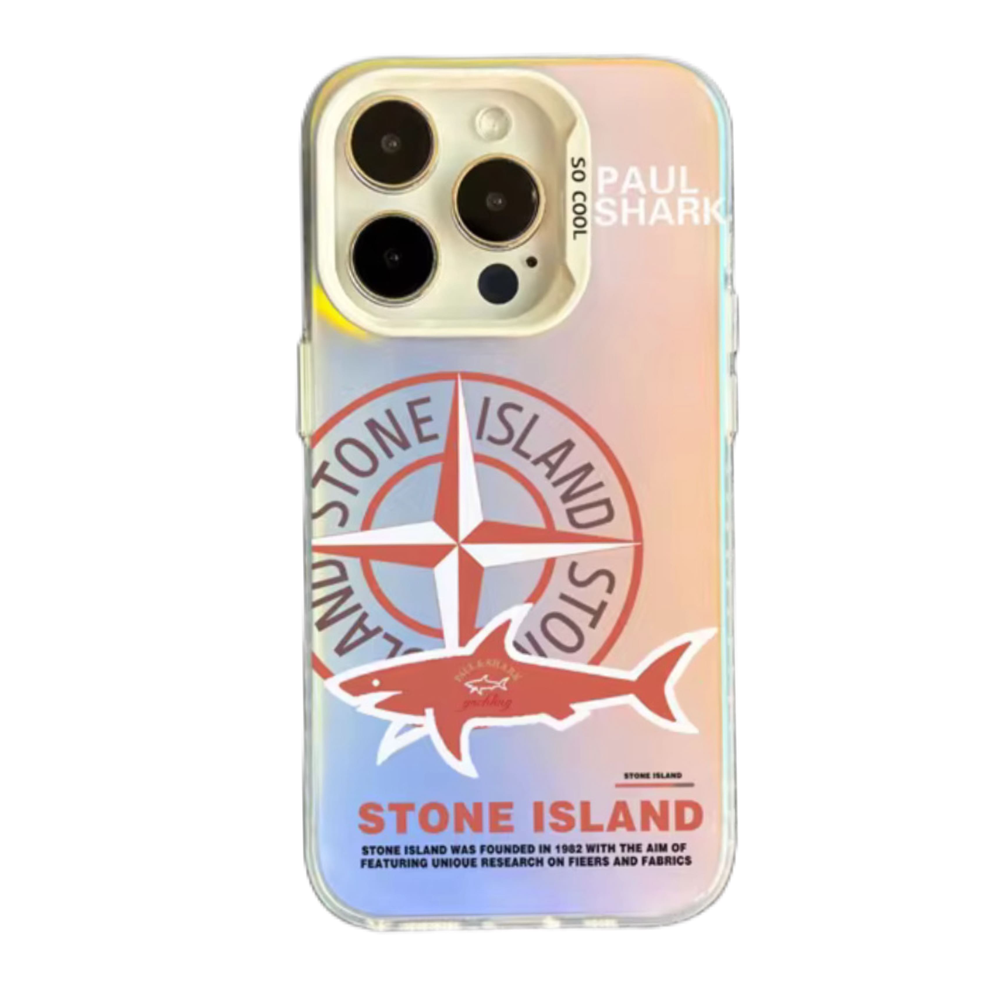 Apportez style et protection à votre iPhone avec la coque Stone Island x Shark Multicolore - SharkStickers